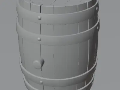 Barrel High Poly Free 3D model