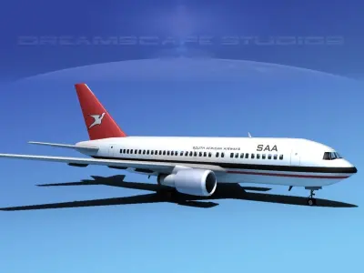 Boeing 767-100 South African Airways 3D model