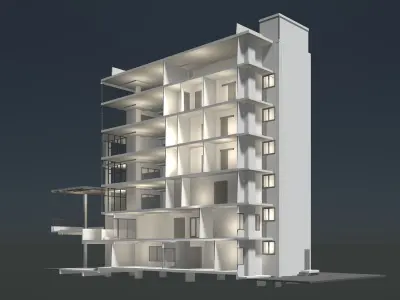 Office building in section cut 24ZZ39 3D model