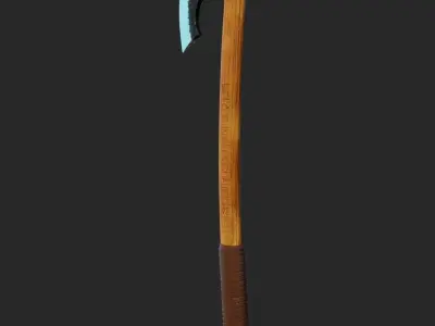 Viking Axe Low-poly 3D model 15