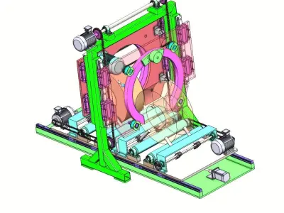 Horizontal Pipe Coil Wrapping Machine- Cable Wire Packing System 3D model