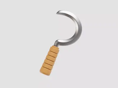 Sickle 3d model Low-poly 3D model