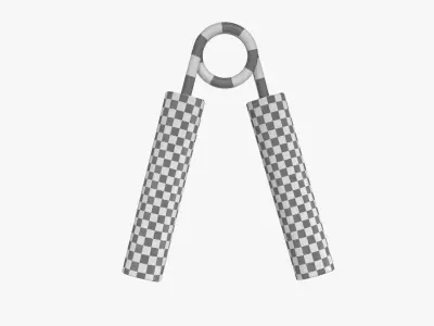Realistic Silver Metal Hand Grip Strengthener Mockup 3D model