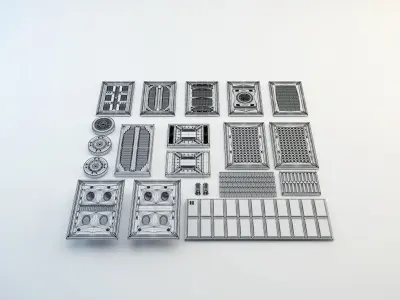 Sci-Fi panels kit 3D model