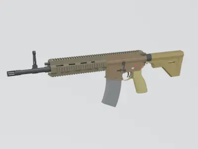 HK416 low poly ar - rifle Low-poly 3D model