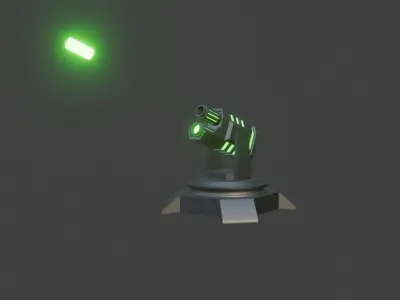 nuclear plasma turret Low-poly 3D model