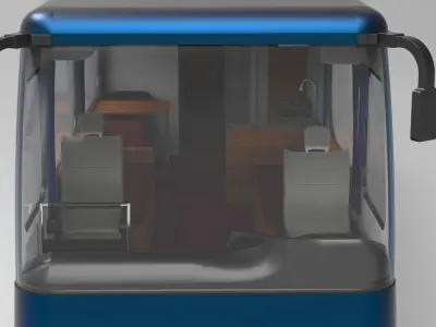 Caravan bus Low-poly 3D model