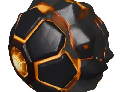Glowing Hexagonal Energy Shield Prop 3D model