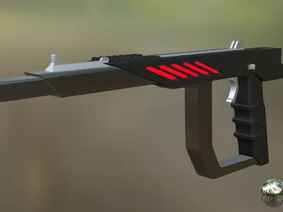 Laser Blaster Gun Low-Poly Rigged Model Low-poly 3D model