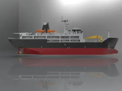 cargo passanger  shipI 3D model