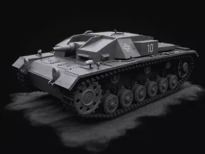 Stug III - German Tank Destroyer Low-poly 3D model