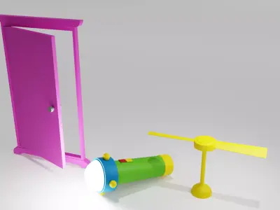 Doraemon Takecopter Dokodemodoor SmallLight 3D model