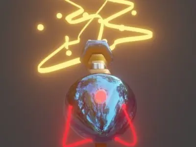 Gun beam Low-poly 3D model