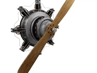 Propeller 4 steampunk wall sconce 3D model
