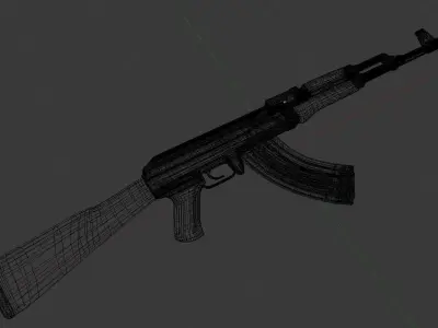 Ak-47 rifle Free 3D model get