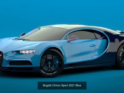 Bugatti Chiron Sport 2021 Collection 3D Model Pack