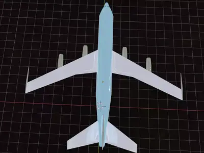 Fictional Quad Engine 1950s Jetliner 707-020 Inspired Low-poly 3D model