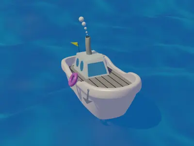 Low Poly Game Ready Boat 3D model