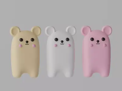 Cartoon Cute Mouse Rat Bear 3D model