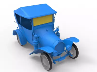 Peugeot 1913 Classic Car 3D print model