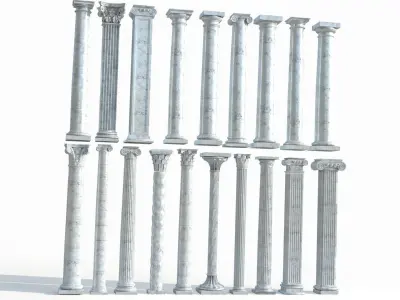 Colone 1 set of marble columns 3D model