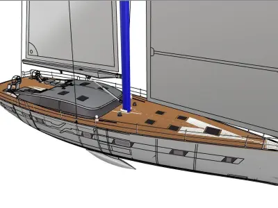 23 m Luxury Sail yacht 3D model