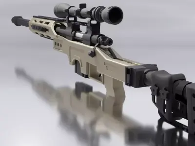Sniper rifle L96 MB4411D OD with optics 3D model