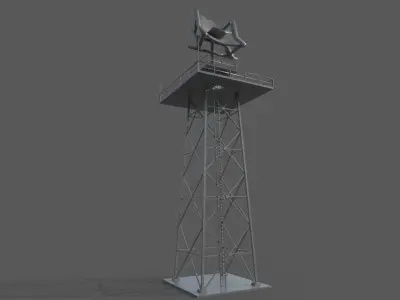 Radar Tower Free low-poly 3D model