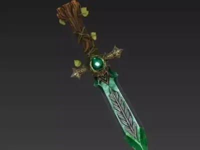 Verdant Heart Oak Dagger 3D Model Low-poly 3D model