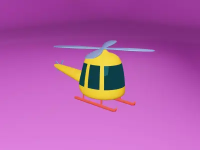 cartoon helicopter  3D model