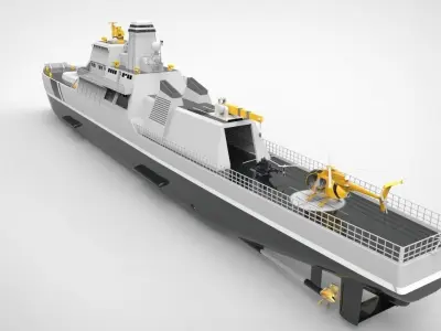 Offshore Patrol Vessel 90M Low-poly 3D model