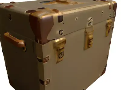 Vintage Military Storage Trunk Low-poly 3D model