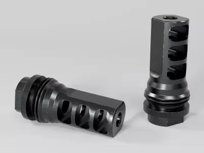 SilencerCo ASR Muzzle Brake Low-poly 3D model