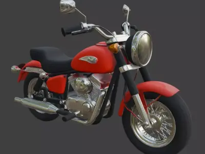 Cartoon Red Motorcycle 3D Model 3D model 3