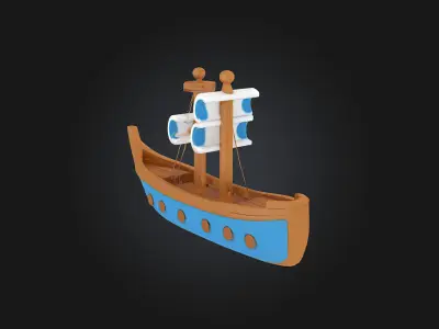 Sailing Dream  A Whimsical Toy Boat for Fantastical Waters 3D model