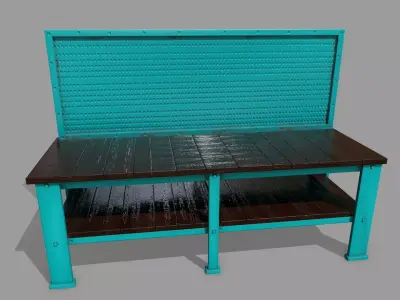 workbench shelf with shelves Low-poly 3D model