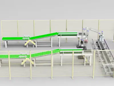 Mechanical hand material production line  3D model