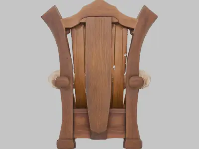 Brown Rustic Viking Chair 3D Model Low-poly 3D model