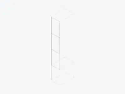 Locker - Laminate - Integral - Classic - High Base - 3 Door Low-poly 3D model