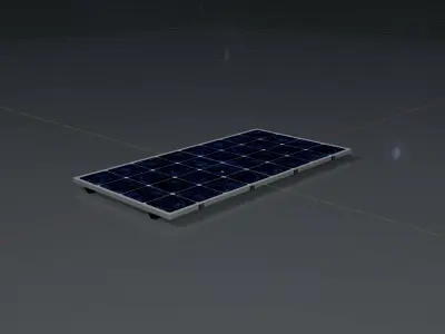 Solar module version 3 2x4m tilt angle 0 degrees without stand Low-poly 3D model