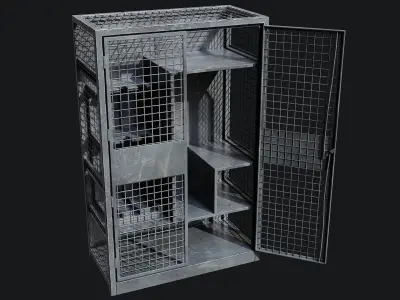 Medium Military Storage Locker - Game Ready PBR Low-poly 3D model