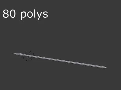low poly medieval spear 1 Low-poly 3D model