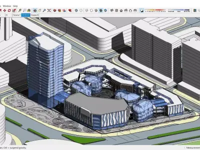 Sketchup Commercial Office Complex 249 3D model