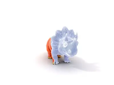 Orange Triceratops model pack Low-poly 3D model