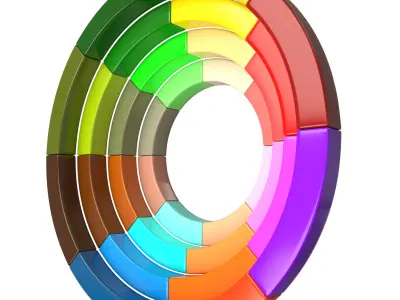 Color Wheel Low-poly 3D model