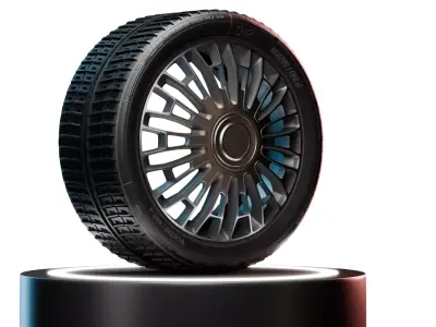 High Detail Wheel 3D Model 4K PBR Textures Game Ready Asset Low-poly 3D model