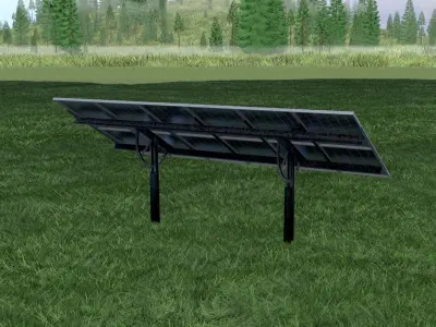 Agri-Photovoltaic-System 120 degrees 8m Low-poly 3D model