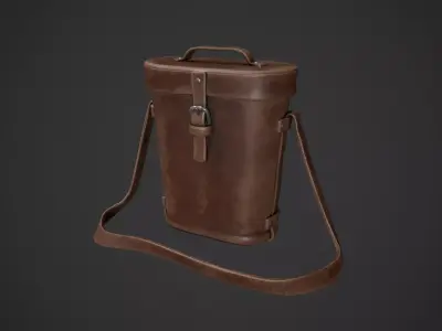 Vintage Leather Binocular Bag Low-poly 3D model