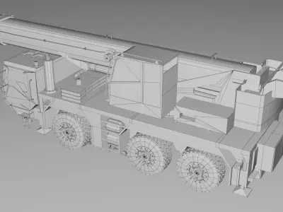 Truck Mounted Mobile Crane Heavy Machinery Construction Vehicle Low-poly 3D model