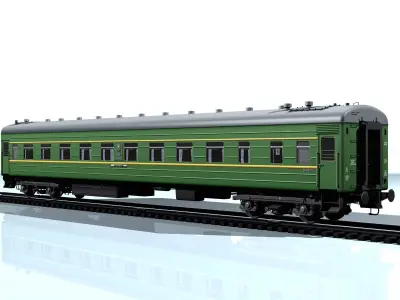Railway wagon type 66W plant-KVZ Low-poly 3D model